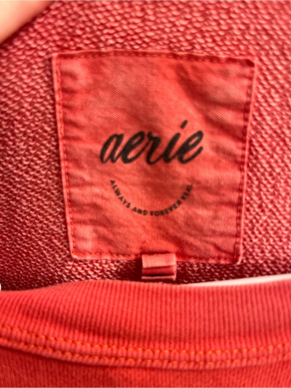 Women's Coral-Red Crewneck Sweatshirt - Relaxed Fit - Picture 5 of 8